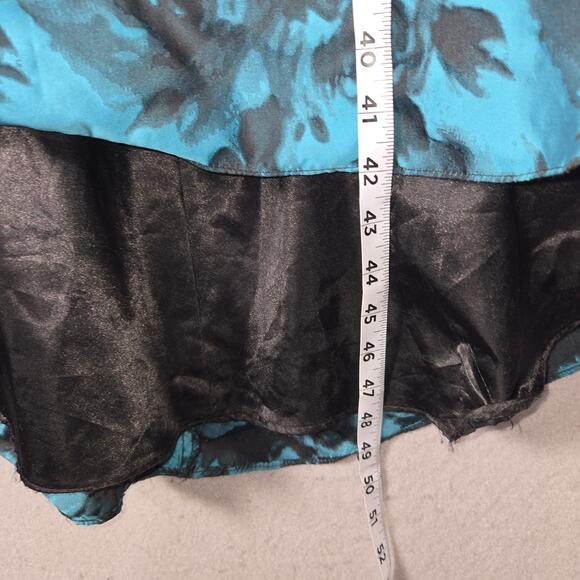 Sherri Hill Size 4 Strapless Gown Teal Black‎ Floral Jacquard Prom Formal Dress - Picture 8 of 11